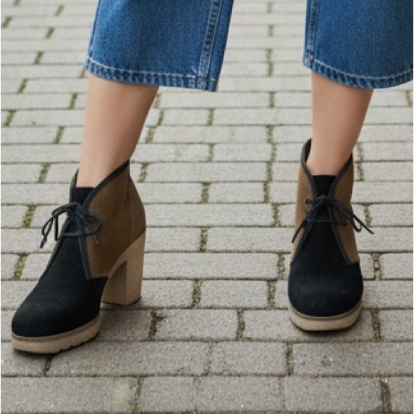 Jasper & Jeera Shoes - Popular Anthropologie Jasper & Jeera Yuma Suede Duo-Tone Booties